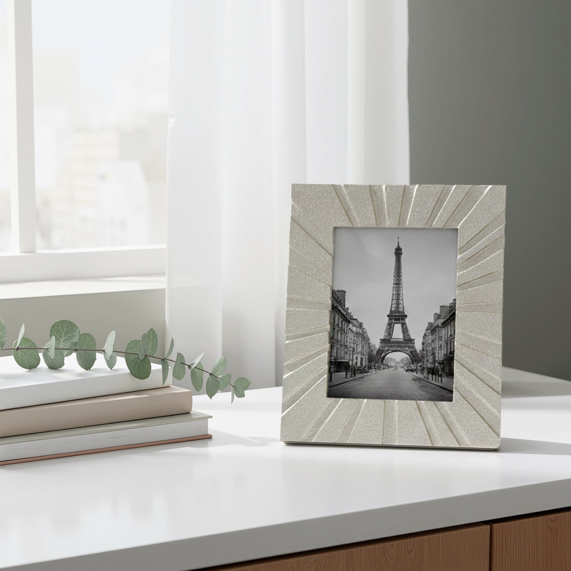Better Homes & Gardens 5 x 7 Picture Frame, Silver Cast Radiant Metal, Tabletop Photo Frame