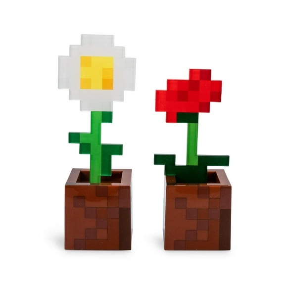 Minecraft Daisy and Poppy Flower Pot Mood Lights | Set of 2