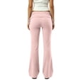 thumbnail image 4 of Inglocry Fold Over Lounge Pants for Women Y2K Low Rise Wide Leg Yoga Sweatpants Stretchy Foldover Pants Workout Bottoms Pink M, 4 of 5