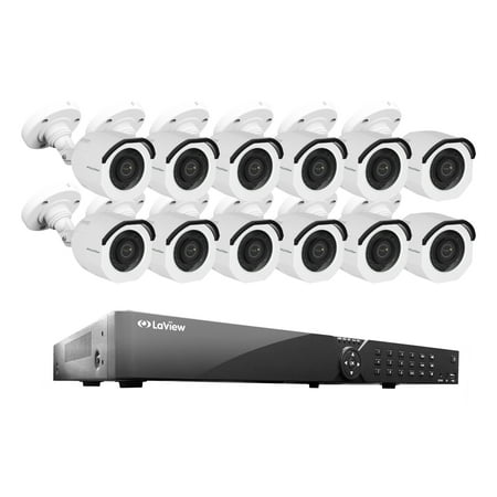 LaView 16 Channel DVR Security System W/12 HD 1080P Indoor/Outdoor Surveillance Cameras- Built in Storage 2TB HDD, Motion Detection, Remote View, Instant Mobile