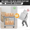 thumbnail image 6 of Acekid 2 Tier Rolling Tool Cart,330 Lbs Metal Heavy Duty Utility Cart On Wheels,2 Shelf Steel Utility Cart, Tool Storage Organizer for Mechanic, Garage, Workshop, Warehouse & Repair Shop, 6 of 7