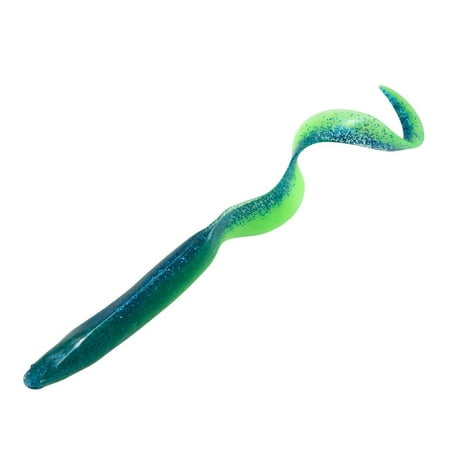 MAE 5 Pack Sand Lures Saltwater Soft Fishing Lures Swimbait 6 Inch 3/8oz Surf Fishing Creature Baits Soft Plastic Artificial Ribbontail Worm Lime