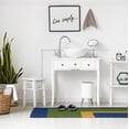 thumbnail image 3 of 3' x 5' Simply Daisy Bold Blocks Modern & Contemporary Chenille Area Rug, Nautical Navy, 3 of 4