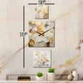 thumbnail image 3 of Designart "Collage of Minimalism in Gold Leaves" Herbs Oversized Traditional Clock - Set Of 3 - Extra large Clock For Office Décor - Large Vertical Clock, 3 of 6