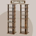 thumbnail image 3 of 7-Tiers Shoe Rack, Tall Vertical Shoe Storage with Removable Shelves & Anti-toppling Device, Slim Corner Shoe Shelf Organizer for Entryway, Closet, Small Space (Rustic Brown), 3 of 17