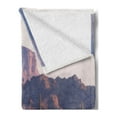 thumbnail image 2 of Saguaro Soft Flannel Fleece Blanket, Arizona Desert Landscape with Cactus Mountain in Spring Evening Wilderness Picture, Cozy Plush for Indoor and Outdoor Use, 60" x 80", Brown Green, by Ambesonne, 2 of 5