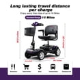 thumbnail image 4 of 4 Wheel Mobility Scooter, Foldable Lightweight Electric Wheelchair with LED Lights,360° Swivel Seat, Portable Power Mobile,300 lbs Max with Charger & Basket for Adult & Elderly– Purple, 4 of 9