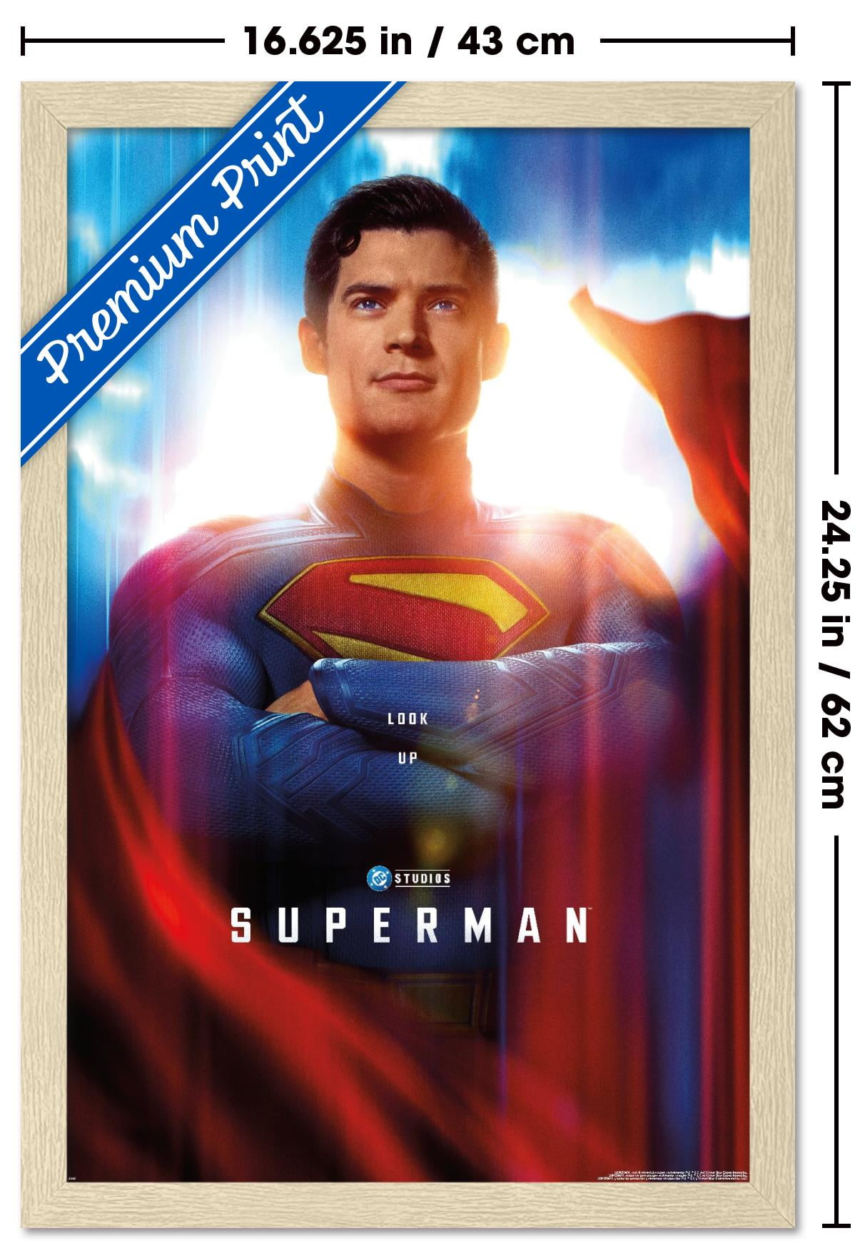 DC Studios Superman (2025) - Close-Up One Sheet Wall Poster, 14.725" x 22.375" Framed