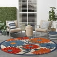 thumbnail image 2 of Nourison Aloha Outdoor Multicolor 5'3" x Round Area Rug (5 Round), 2 of 9