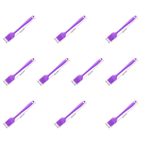

10pcs Silicone Basting Brush Pancake BBQ Oil Brush Heat Resistant Pastry Butter Cooking Baking Tool Deep Purple