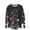 Black, variant on Printed Cardigan Sweater for Women Loose Crew Neck Knit Button Down Long Sleeve Sweater Tops