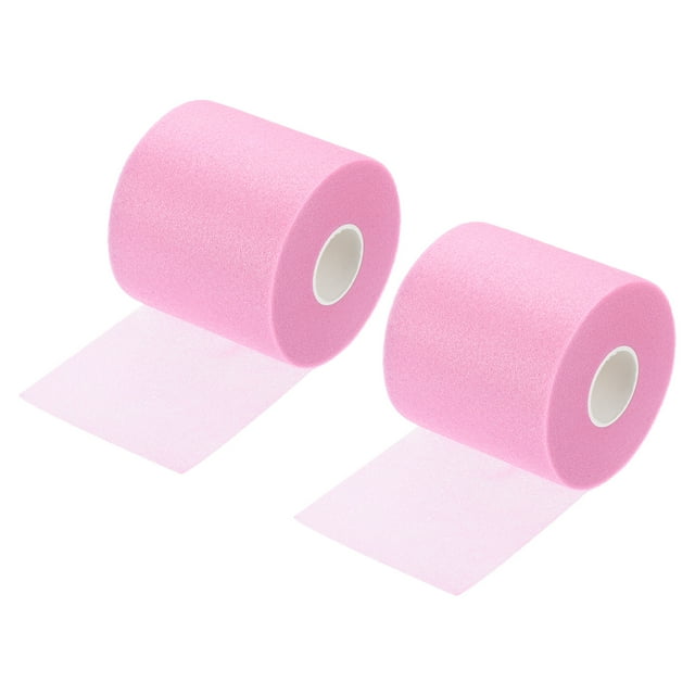 Unique Bargains 30 Yard PU Tennis Badminton Racket Grip Cushion Wrap Tape Backing Film, Pink 2 Pack