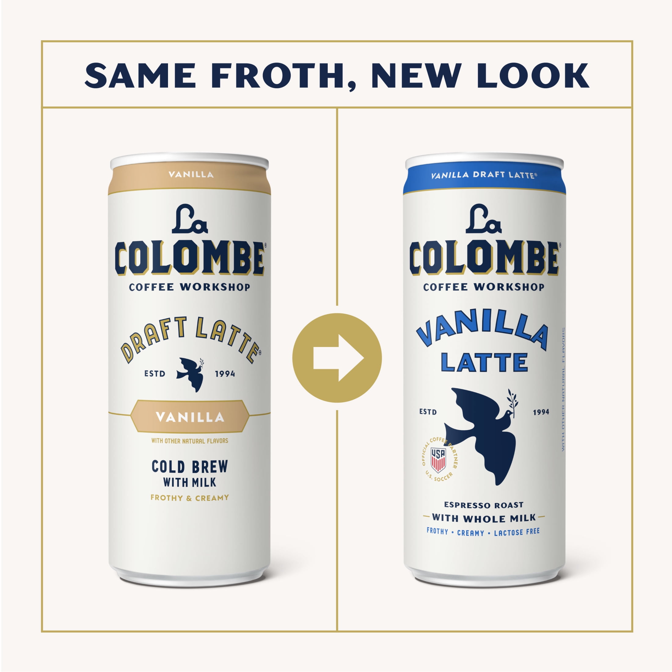 La Colombe Vanilla Draft Latte Cold Brew Ready-to-Drink Coffee, 11 fl oz, Can