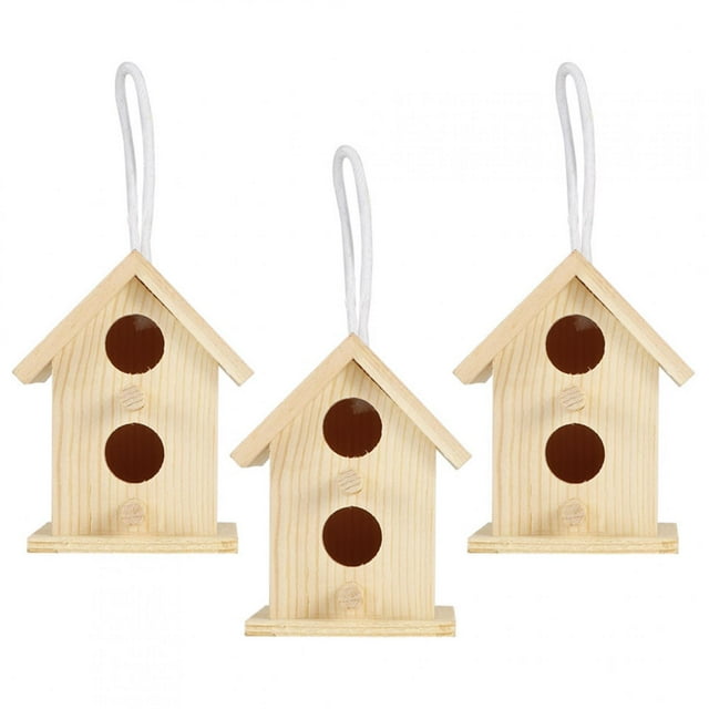 Wooden Bird House, Bird Nesting Cage Soft Texture 3Pcs Birdhouse, For Swallows Birds ANGGREK Bird Nesting Cage