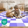 thumbnail image 4 of ODIKA Purple Interlocking Checkerboard Minimalist Tone Block Checkered Pet Friendly & Kids Safe Play for Playroom, Bedroom, Reading Nook, 4 of 7