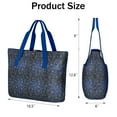 thumbnail image 3 of Tote Bag for Women - Dark Blue Christmas Snowflake Pattern Shoulder Bag - Large Utility Work Duffle Bag with Zipper Handbag for Travel, Work, Sprots, 3 of 5