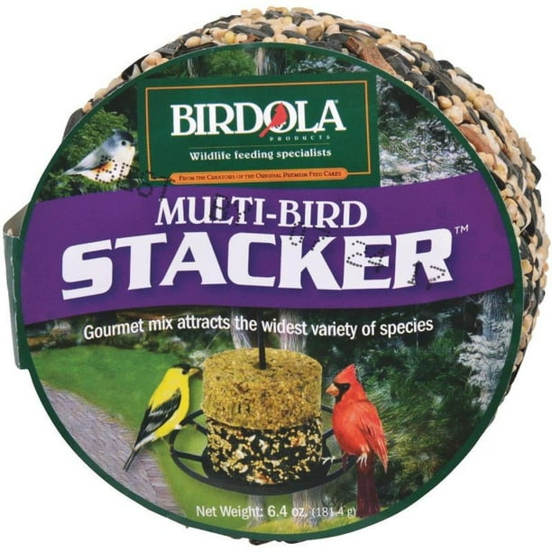 Birdola MultiBird Blend Stacker 6.4 Ounces, Stackable Seed Cake For