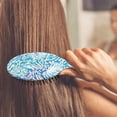 thumbnail image 4 of Watercolor Hair Styling Brush - Gentle Anti-Frizz Paddle Brush for Long Hair, Oval Body with Round-Tip Bristles, Tames Frizz & Prevents Hair Loss, Lightweight, 4 of 5