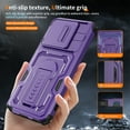 thumbnail image 3 of For Motorola Edge (2025) Phone Case,WIth Invisible Kickstand,Sliding Camera Cover,Military Grade Protective Heavy Duty Protection Shockproof Anti-Scratch Rugged Durable Phone Case,Purple, 3 of 7