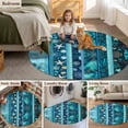 thumbnail image 5 of Teal Blue Starfish Coastal Round Area Rug 8Ft Washable Large Circle Rugs for Living Room Dorm, Nautical Coral Shell Ocean Summer Non-Slip Carpet Floor Mats Indoor Outdoor Carpet Runner Home Decor, 5 of 8