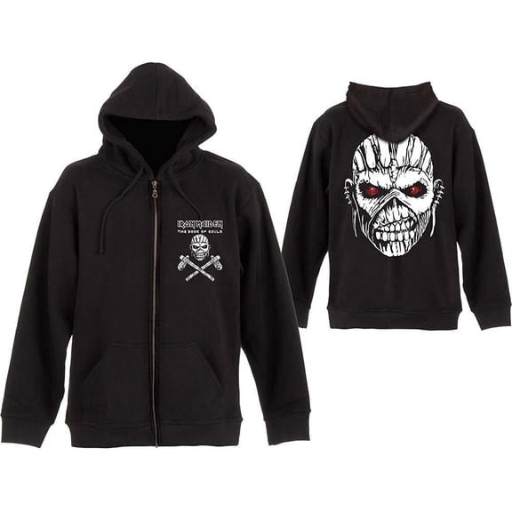 Iron Maiden Men's Eddie Axe Zip-up Hoodie  Black Small