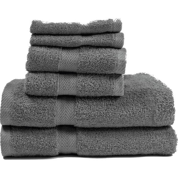 Deluxe Basics 6-Piece Solid Luxury Towel Set, Frost Grey