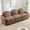 Camel, variant on Teddy Fabric Soft Cloud-like 3-Seat Sofa,Curved Backrest and Armrest with Curved Lumbar Pillows, Modular 3 Seater Couch with Supportive Double-layer cushion, Camel