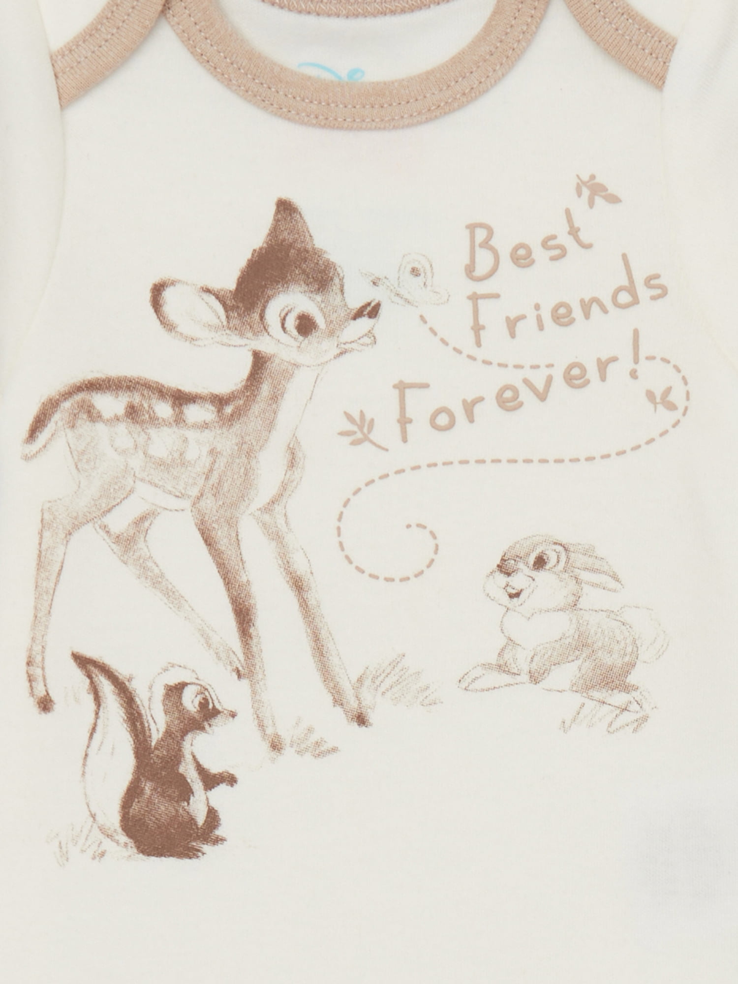 Disney Baby Wishes + Dreams Bambi Infant Baby Short Sleeve Bodysuits, 3-Pack, Sizes Newborn-12 Months