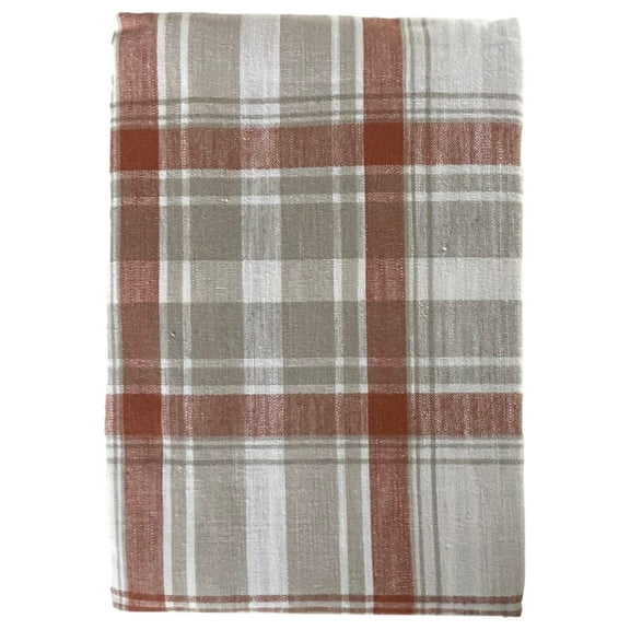 Bee & Willow Woven Autumn Plaid Fabric Tablecloth 70" Round