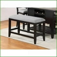 thumbnail image 4 of Counter-Height Dining Bench Dark Gray Fabric Upholstered Transitional Style | Brown | Wood+Fabric, 4 of 5