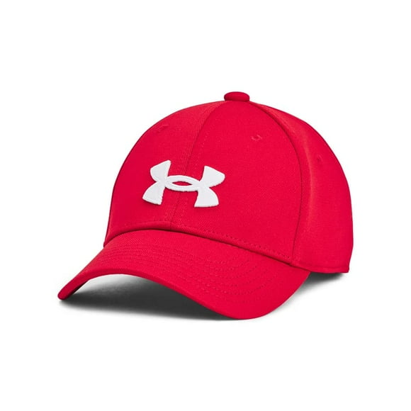 Gorra Under Armour Blitzing Stretch Fit para niños, rojo/blanco, talla S/M