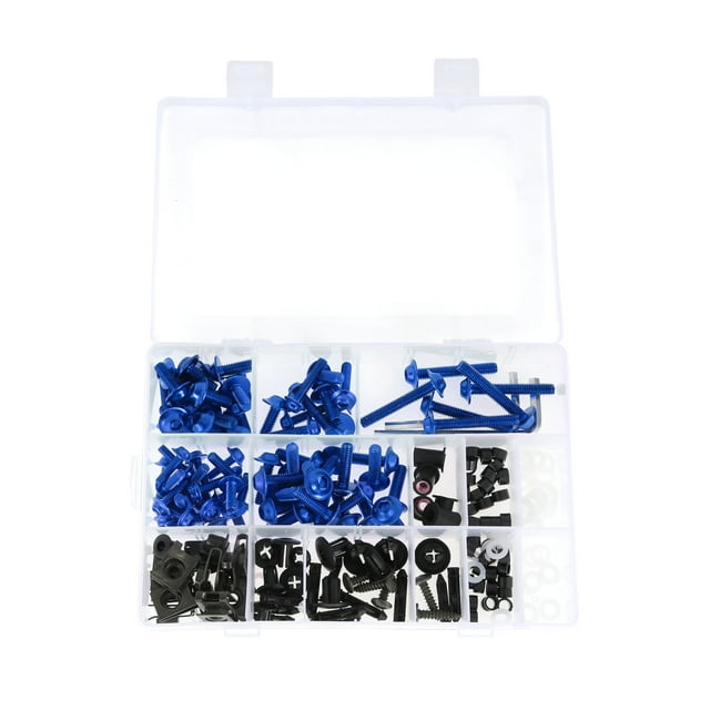 Tornillos para Parabrisas Unique Bargains, ajuste para la mayoría de las motocicletas, reemplazo para Yamaha, Kawasaki, BMW, Suzuki, Honda, Dirt Bike, Aluminio, Goma, Azul