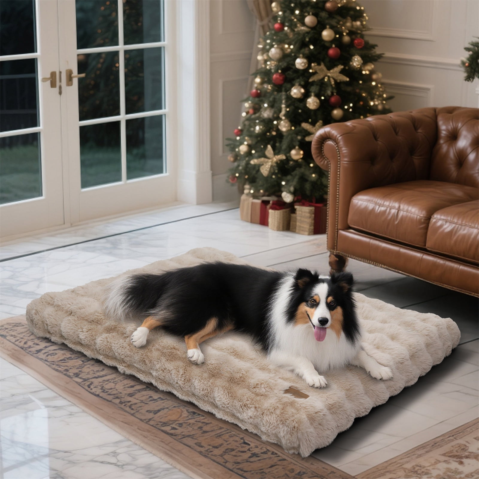 BingoPaw Extra Large Dog Bed Washable Calming Pet Crate Mattress with Removable Cover Waterproof