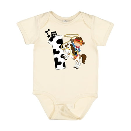 

Inktastic I m One-cowboy Riding Horse Birthday Gift Baby Boy Bodysuit