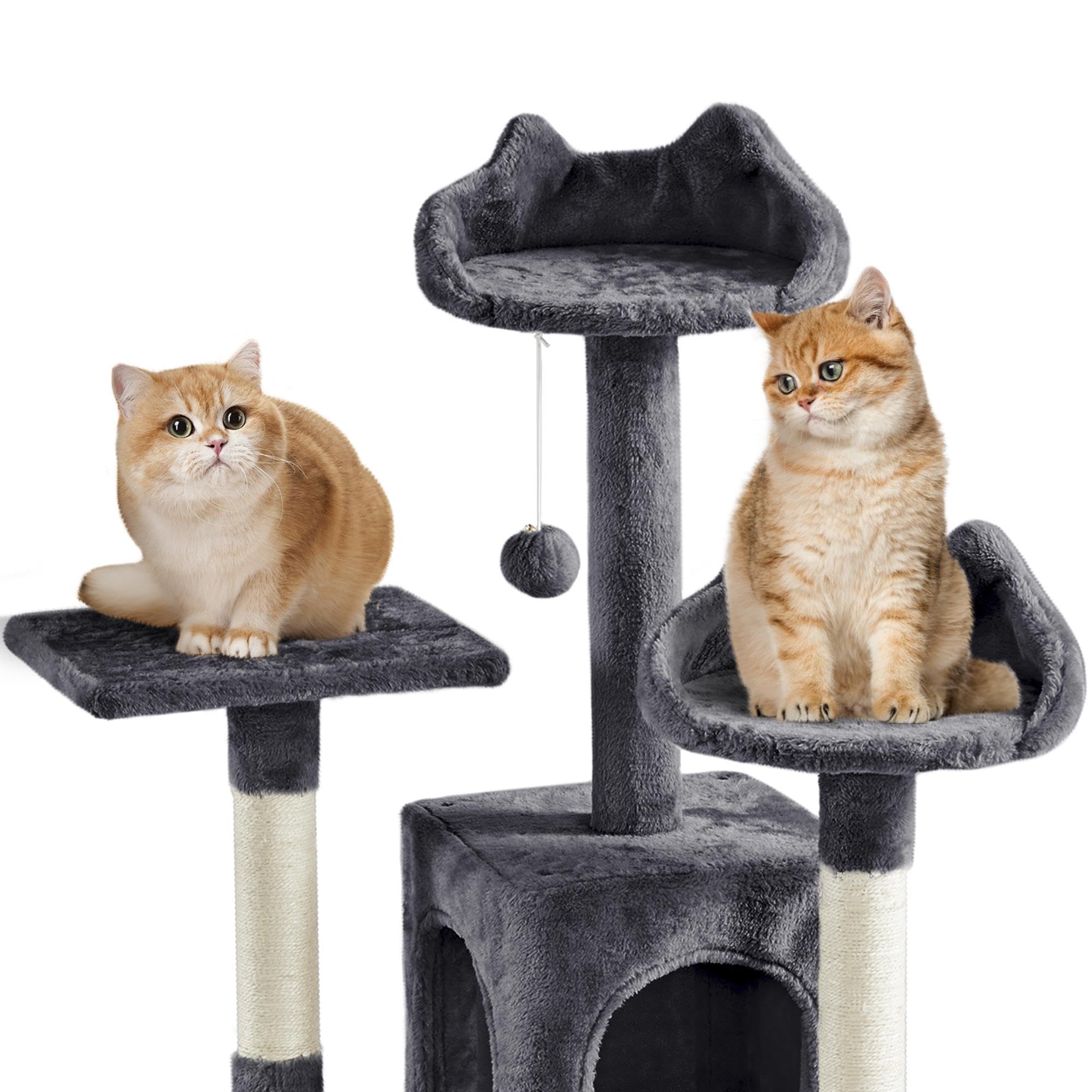 Large Cat Tree 72in for Multiple Cats, Multi-Tiered Climbing Tower with Scratching Posts, Perches and Condos, Indoor Pet Play House
