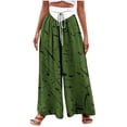 thumbnail image 1 of Birdeem Wide Leg Pants for Womenwoman Printing Elastic Waist Drawstring Wide Leg Long Pants, 1 of 5