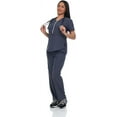 thumbnail image 4 of Lightweight Stretch Scrub Set with Zipper Top Elastic Waist Pants with 6 Pockets, 4 of 4