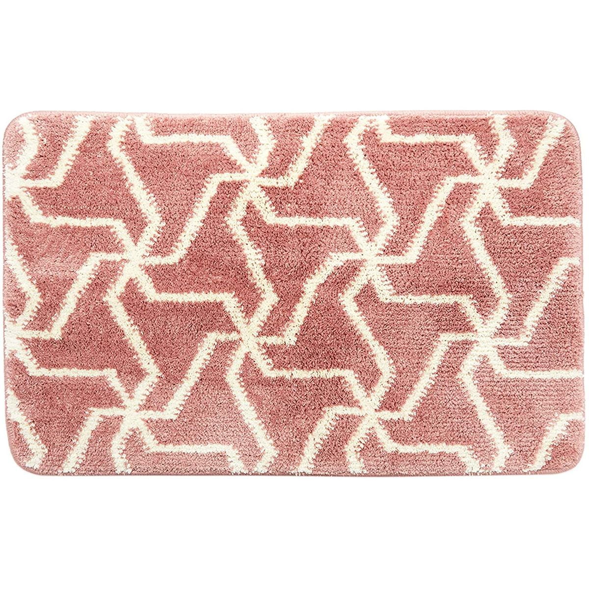 Microfiber Bath Mat, Non Slip and Soft Rug for Bathroom Floor, Tub and Shower, Shaggy Pink, 32 x 20 in