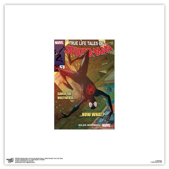 Gallery Pops Spider-Man: Across the Spider-Verse - Miles Morales True Life Tales Wall Art, Unframed Version, 12" x 12"