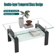 thumbnail image 2 of Table Basse Rectangulaire en Verre Noyer, Table Basse Transparente, Tables d'Appoint Modernes pour Salon, Mobilier de Salon, 2 of 9