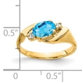 thumbnail image 2 of Primal Gold 14 Karat Yellow Gold 7x5mm Oval Blue Topaz and Diamond Ring, 2 of 4