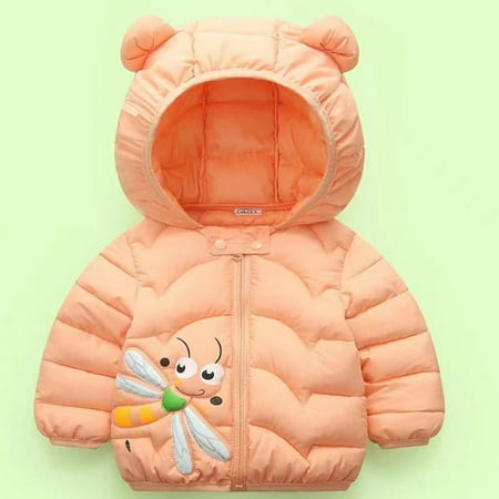 

Hunpta Toddler Boys Girls Winter Windproof Cartoon Bee Prints Bear Ears Hooded Coat Jacket Kids Warm Outerwear