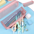 thumbnail image 1 of EGNMCR Organization and Storage, Storage Bins, Storage Containers Student SingleLayer Mesh Pencil Case Portable LargeCapacity StainResistant Rectangular Storage Pouch Mesh pencil cases, 1 of 6