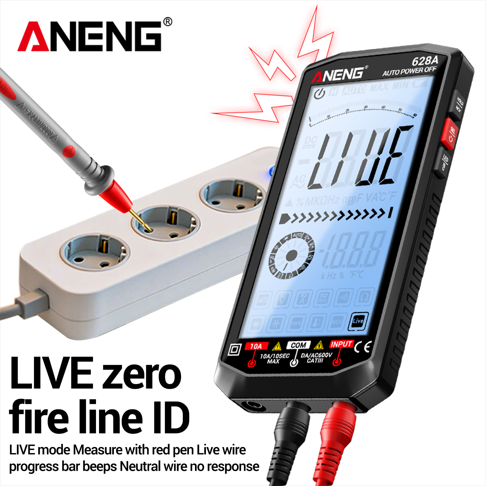 ANENG Digital Multimeter 628A 4.5" Large Backlit Screen