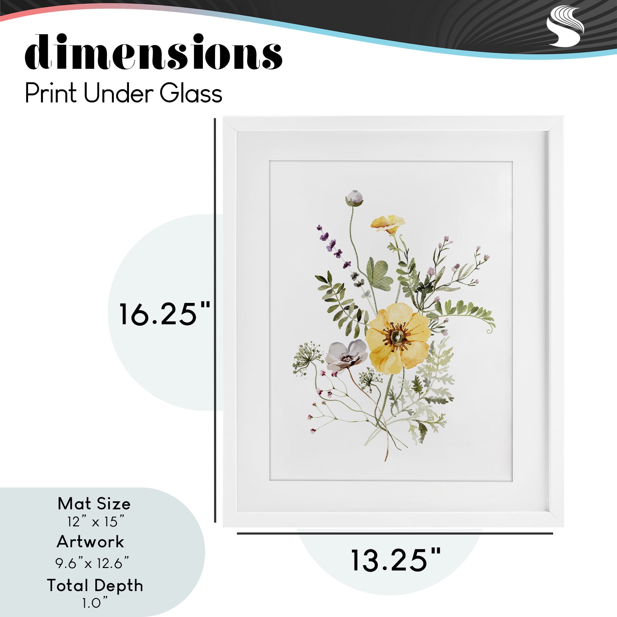 Gardening Herb Blooms White Framed Print Under Glass, design by Lettered and Lined