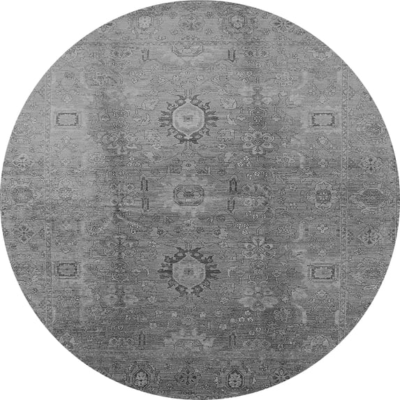 Ahgly Company Indoor Round Oriental Gray Traditional Area Rugs, 7' Round