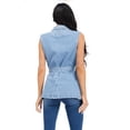 thumbnail image 3 of Chaleco de mezclilla con cinto Roman Fashion /Juvenil, DV001 (Mezclilla tono claro) azul M, 3 of 4