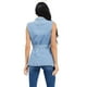 thumbnail image 3 of Chaleco de mezclilla con cinto Roman Fashion /Juvenil, DV001 (Mezclilla tono claro) azul M, 3 of 4