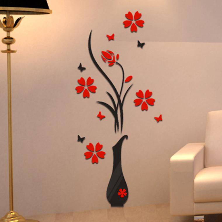 Details about   3D DIY Acrylic Vase Flower Plum Tree Vinyl Art Wall Sticker Home Room Decor 