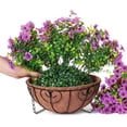 thumbnail image 4 of Artificial Hanging Flowers Basket for Outdoor Outside Porch Spring Decoration, Silk Purple Daisy Realistic UV Resistant in Planter for Home Patio Balcony Garden Yard, 4 of 6